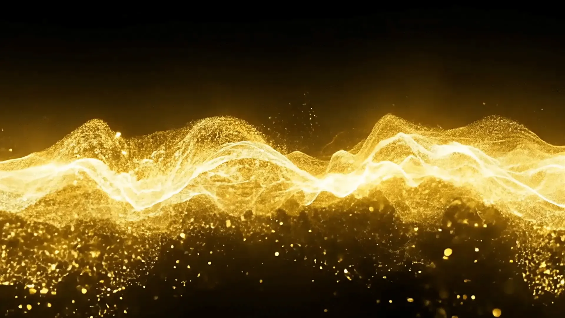 Golden Wave Particle Stream Overlay for Motion Graphics